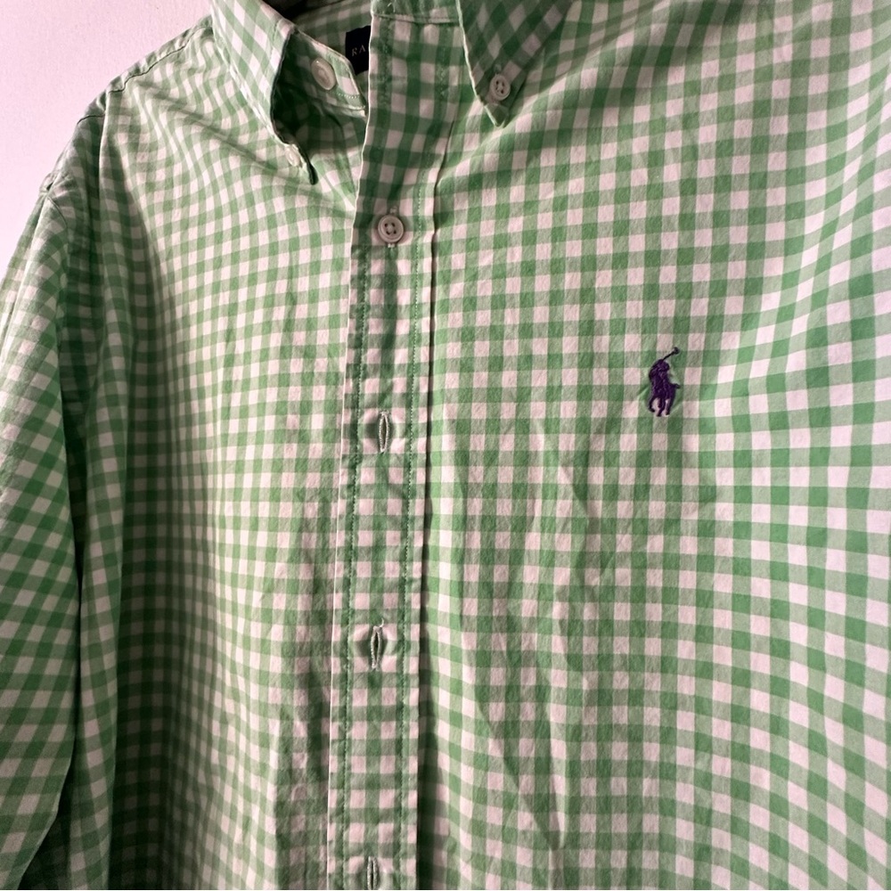 Ralph Lauren Green Checked Men's Button-Down Shirt Size Large - Picture 4 of 10